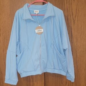 Women's Light Blue Zip Up